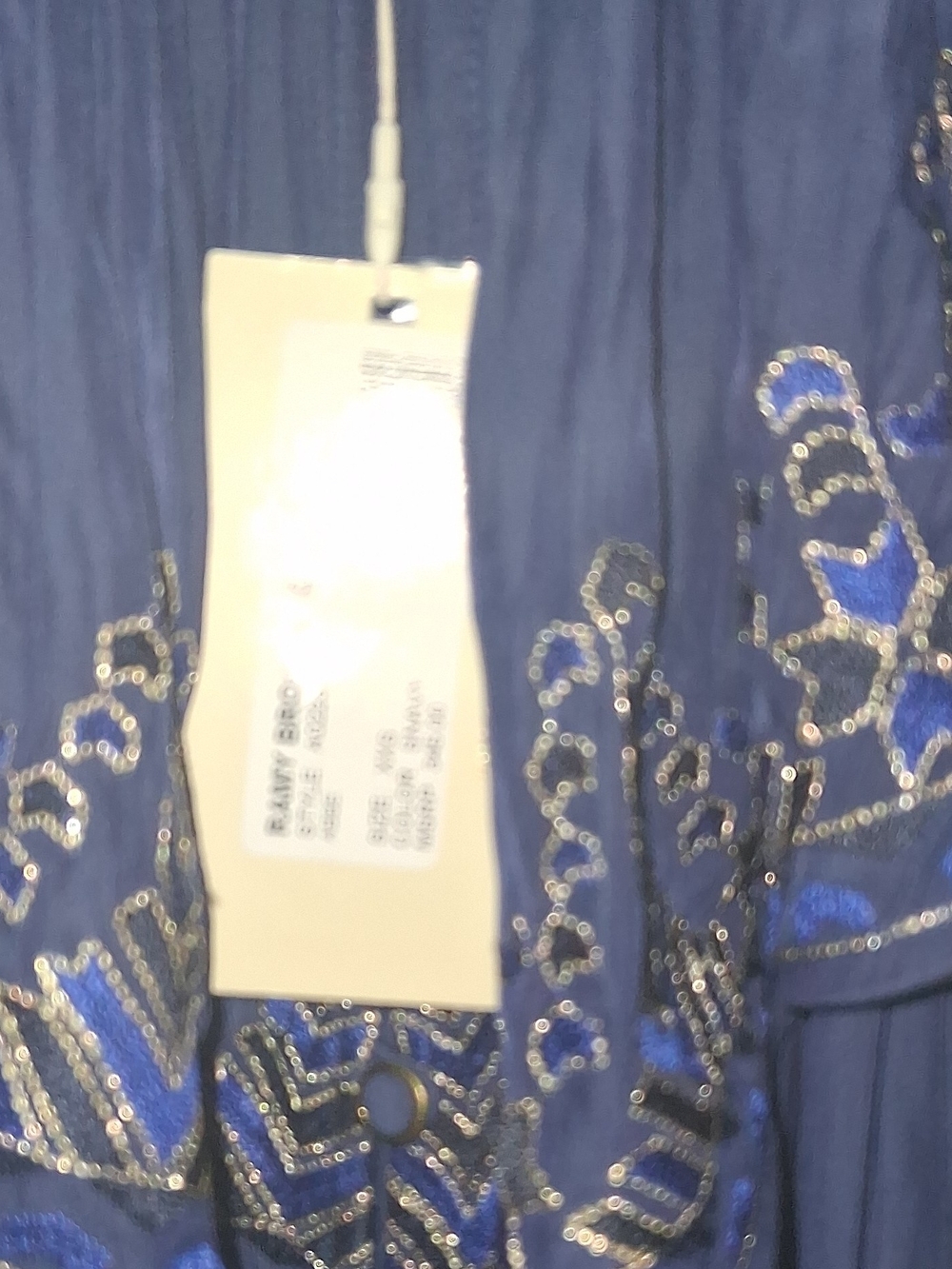 Ramy Brook Navy Embroidered Ruffle-Yoke - Picture 5 of 7